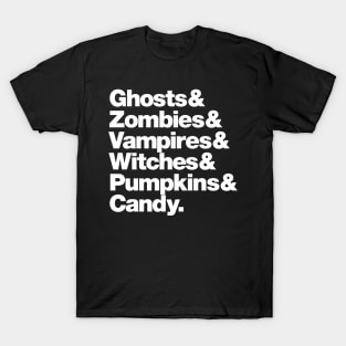 Halloween list in white T-Shirt